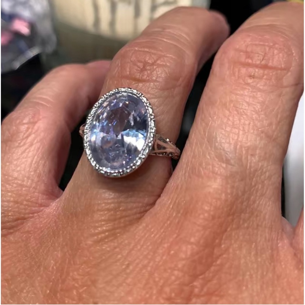 New S925 Sterling Silver Handmade Tanzanite Zoisite Crystal Celtic Floral Ring - Picture 10 of 16